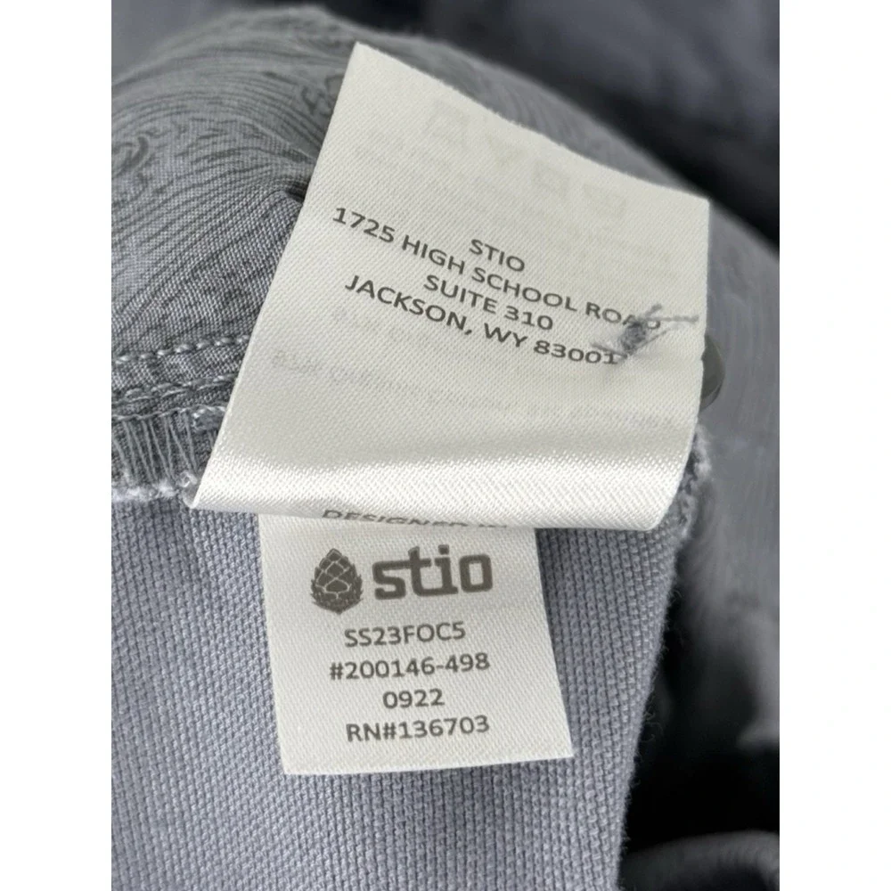 Stio Mens 33 Shorts Organic Cotton Stretch Casual Blue Gray Inseam 10